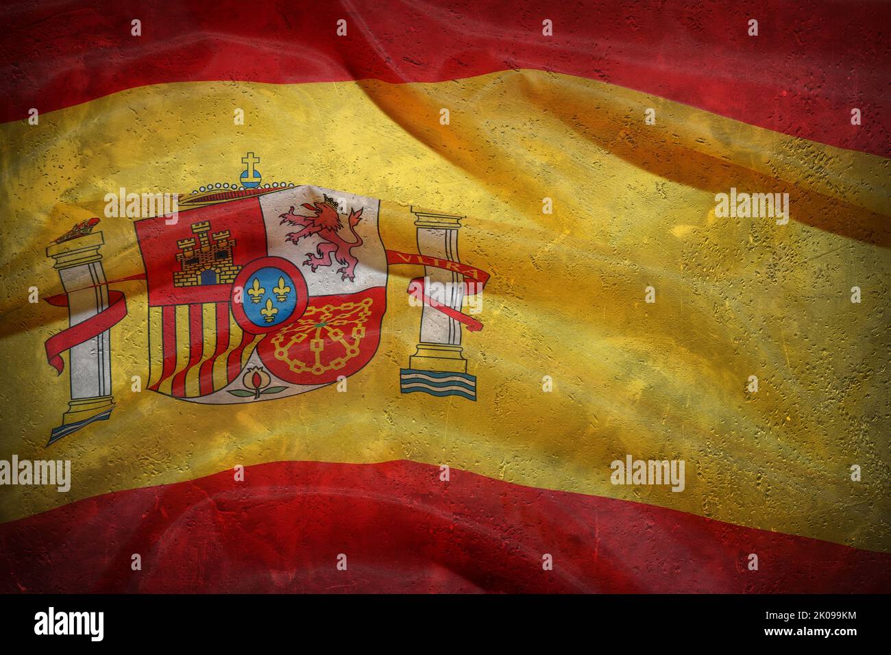 Doppia esposizione di grunge texture e bandiera della Spagna Foto Stock