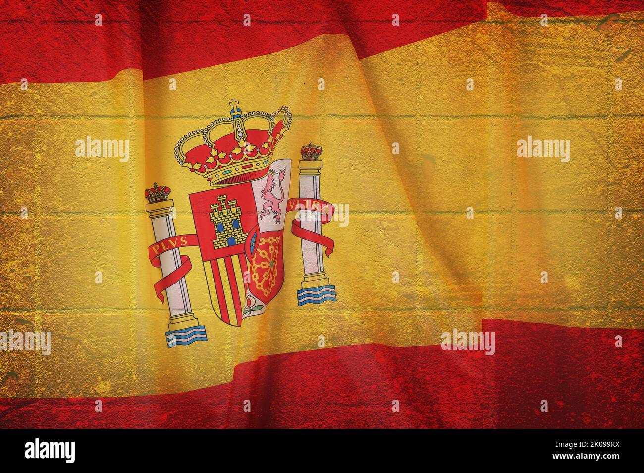 Doppia esposizione di piastrelle e bandiera della Spagna. Banner per il design Foto Stock