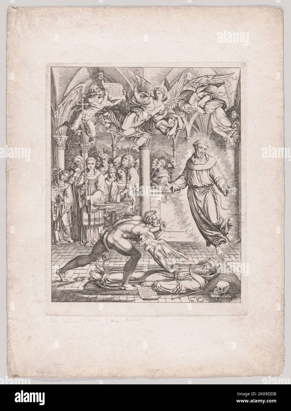 Battaglia di Satana con San Francesco per l'anima del monaco Guido di Montefeltro, 1807-8. Foto Stock