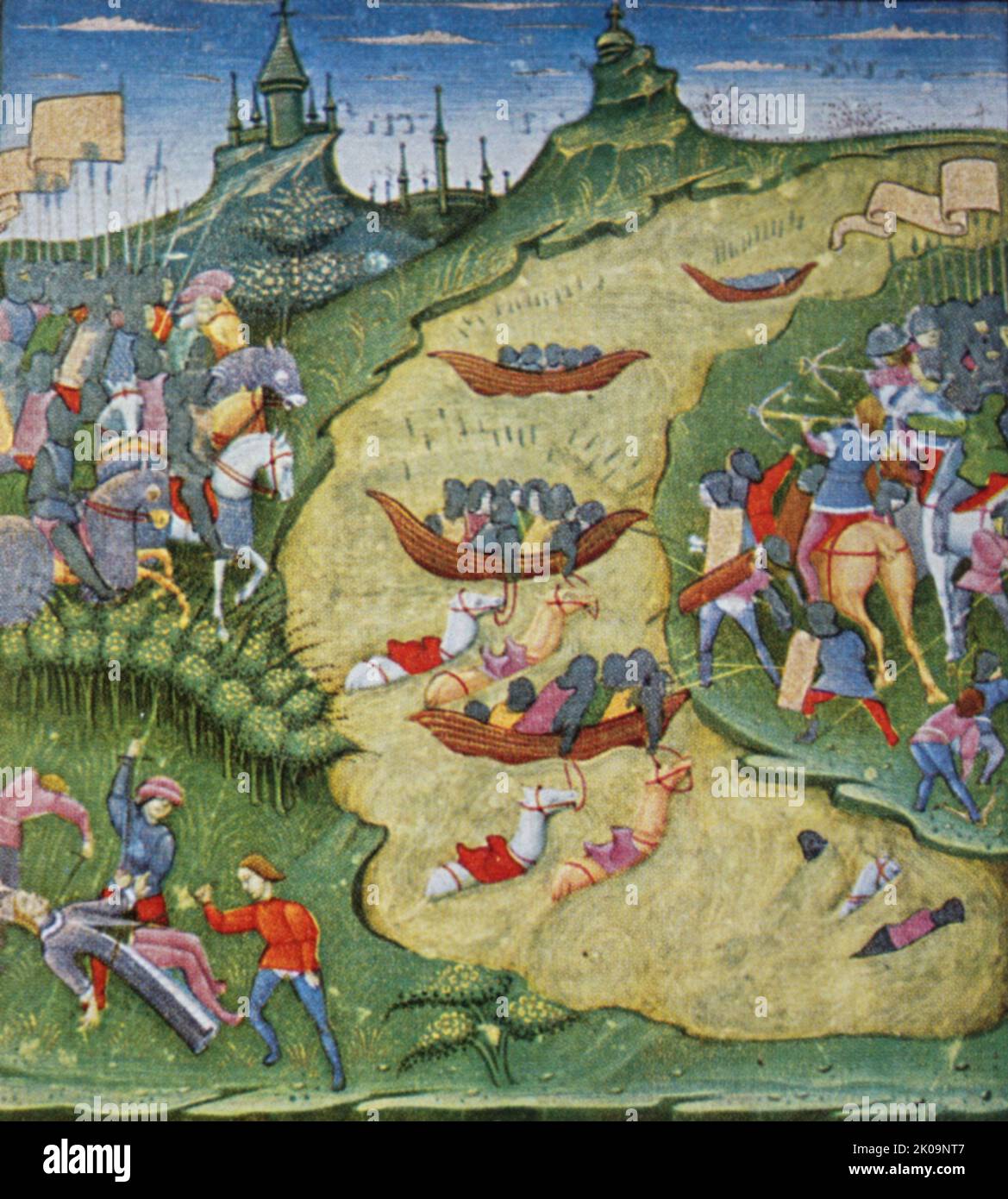 Lombard: Scena di battaglia - Plutarco, vita di Alessandro il Grande. Foto Stock