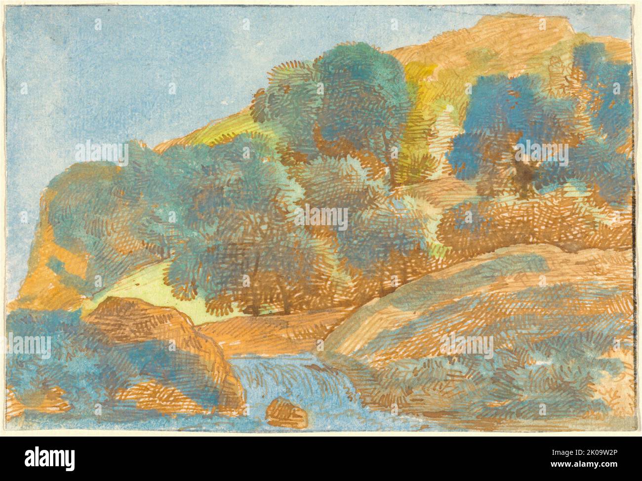 Paesaggio collinare con un ruscello, 1800/1805. Foto Stock