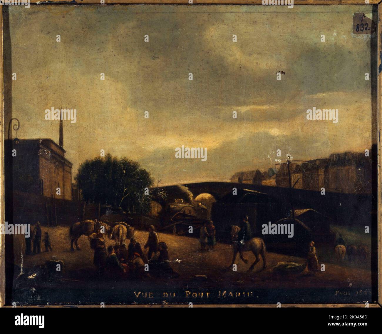 Pont Marie, nel 1830, attuale 1st ° arrondissement, 1830. Foto Stock