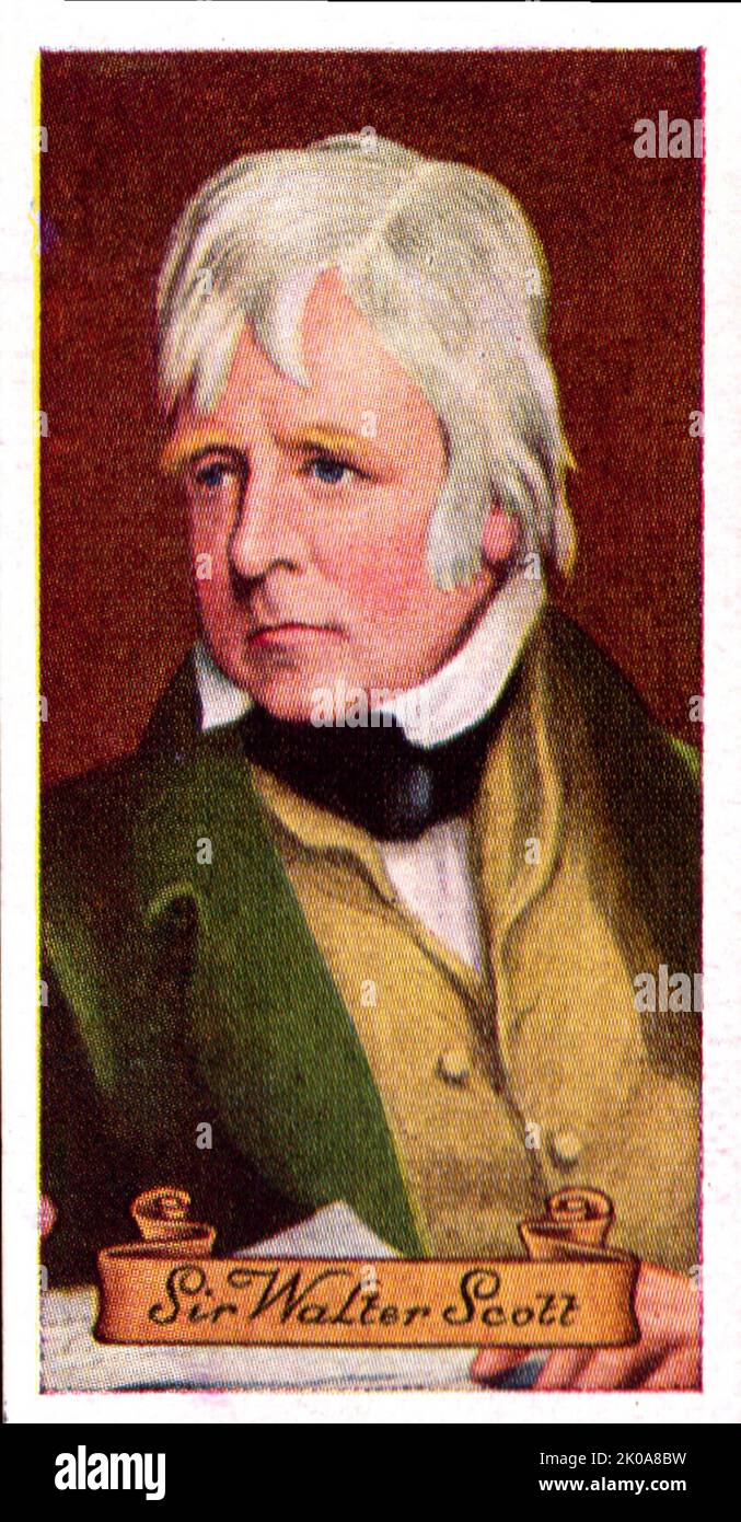 Sir Walter Scott, 1st Baronet FSSAScot (15 agosto 1771 – 21 settembre 1832), è stato un . Molte delle sue opere rimangono classiche della letteratura europea e scozzese. Foto Stock