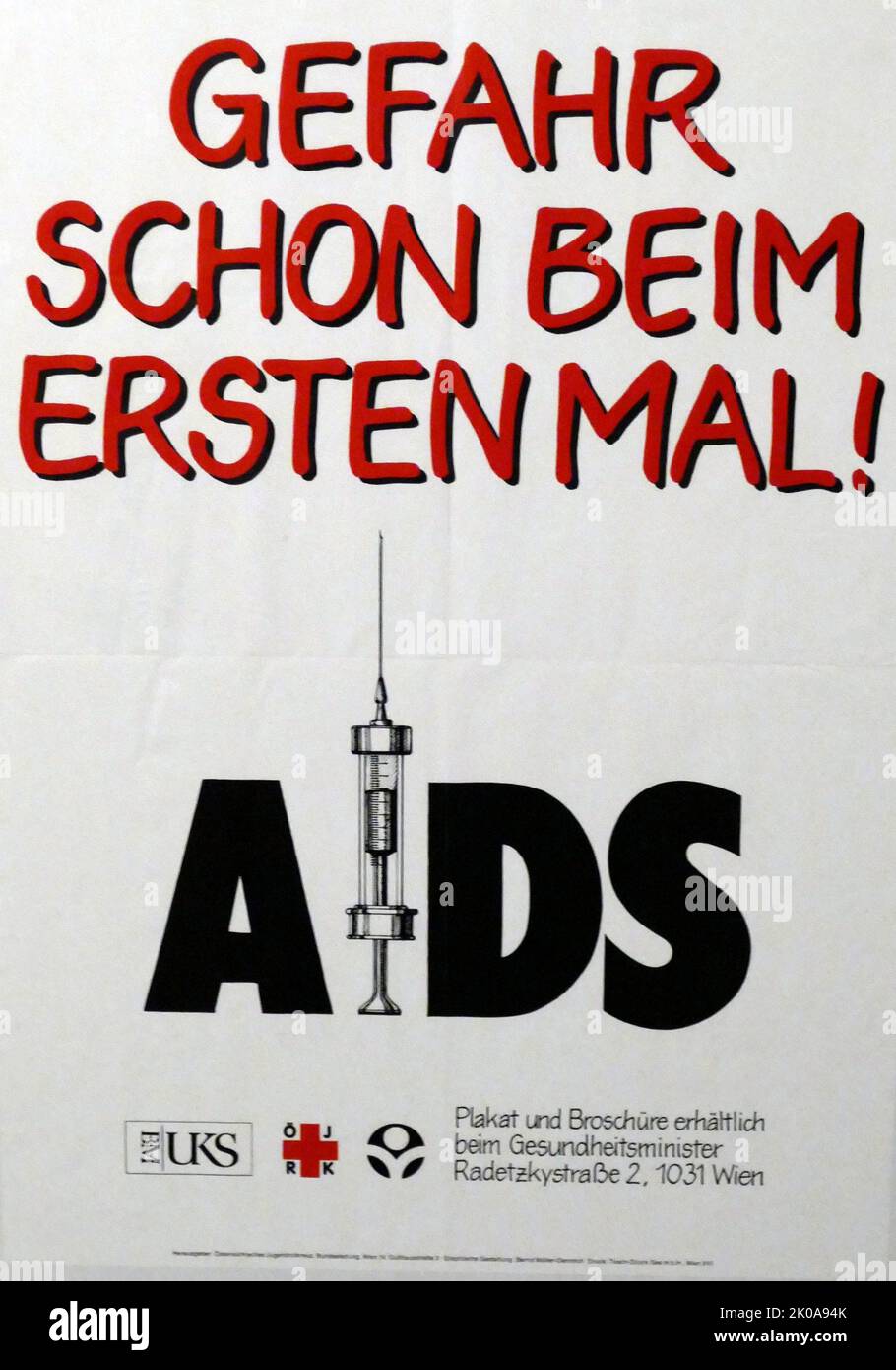 Manifesto della campagna sanitaria tedesca contro l'AIDS (HIV). 1992 Foto Stock