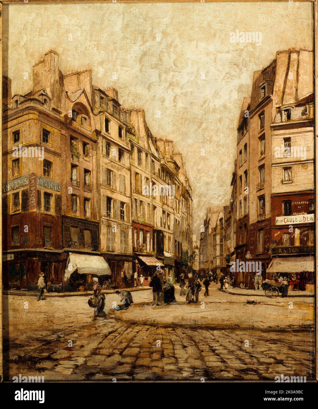 Rue Galande, nel 1888, 1888. Foto Stock