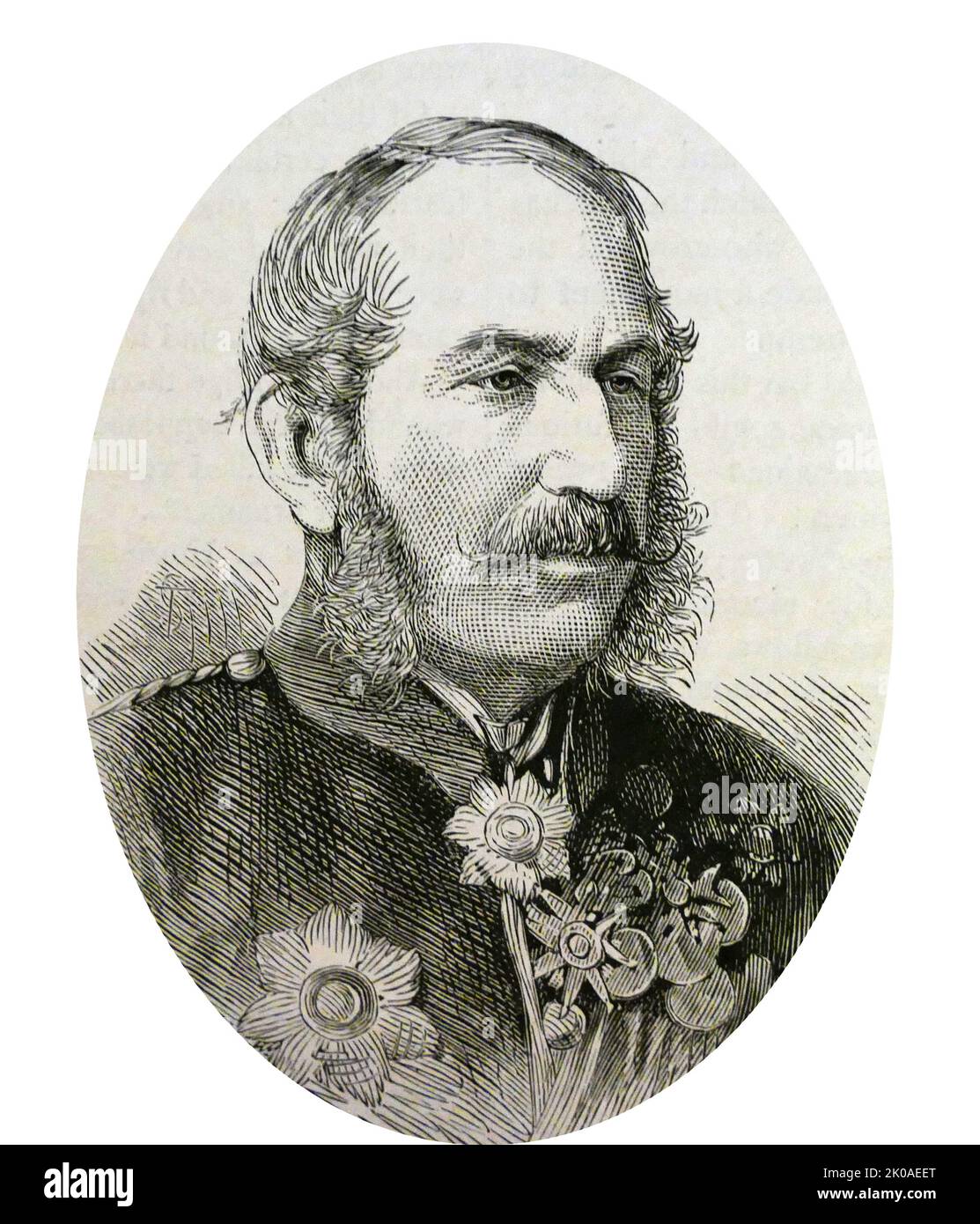 Generale Sir Arthur Cunynghame (1812 - 1884) Comandante e memoirista dell'esercito britannico. Dal 1873 al 78, comandò le forze al Capo di buona speranza, servendo attraverso le Guerre Xhosa nel 1877, quando fu nominato tenente-governatore della Colonia Foto Stock