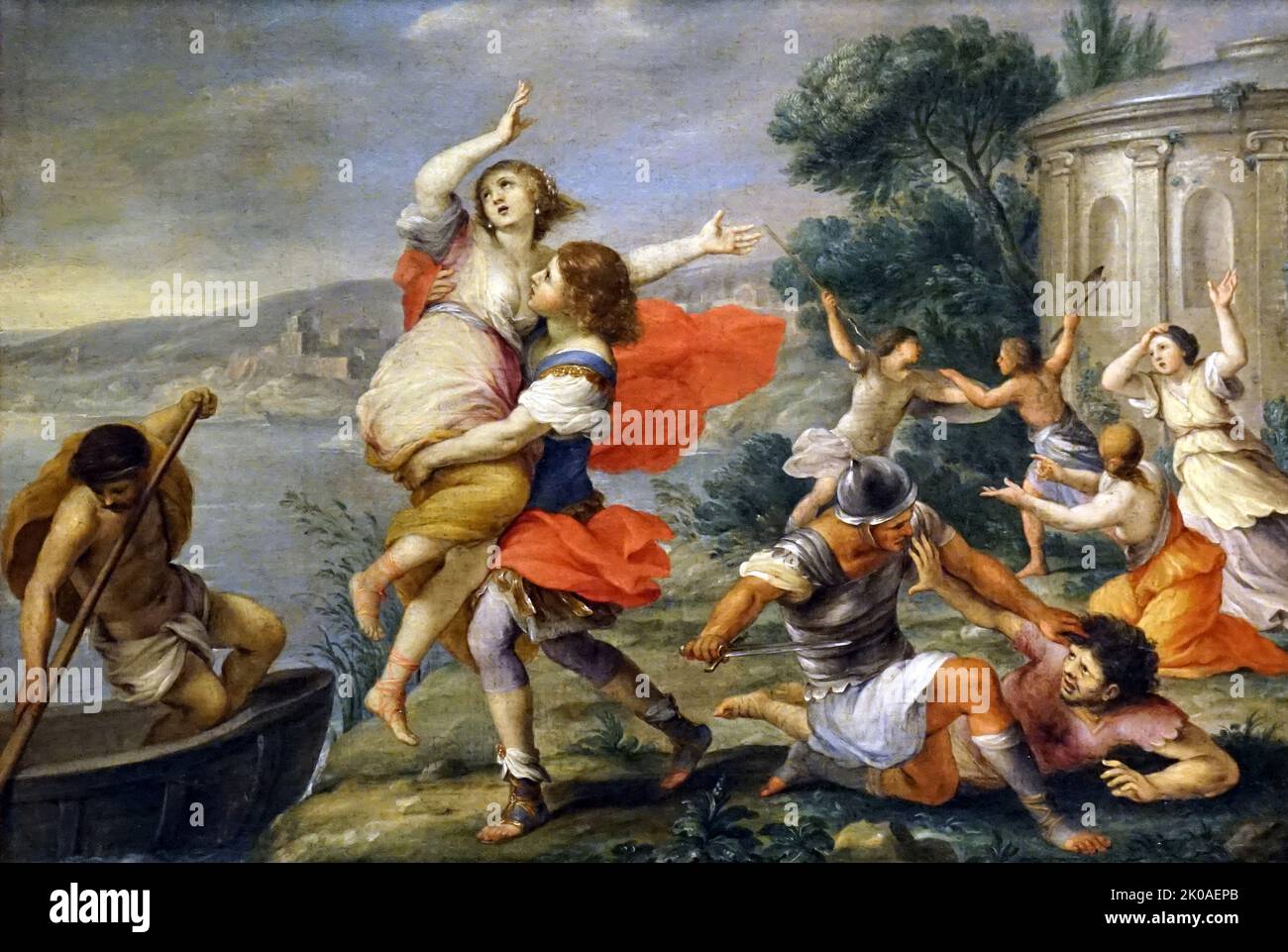 Helen di Theseus di Giovanni Francesco Romanelli (1610-1662). Olio su tela Foto Stock