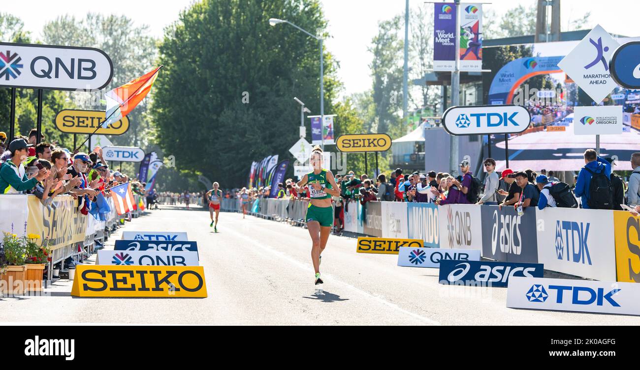 Sarah Klein dell’Australia gareggia nella maratona femminile al World Athletics Championships, Hayward Field, Eugene, Oregon USA, il 18th luglio 20 Foto Stock