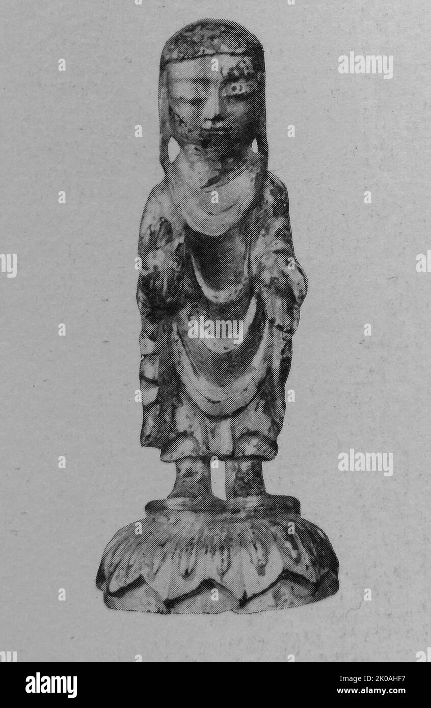 Una scultura buddista durante il periodo dei tre Regni della Corea. Tre regni periodo della Corea (57 a.C. - 668 d.C.) Foto Stock