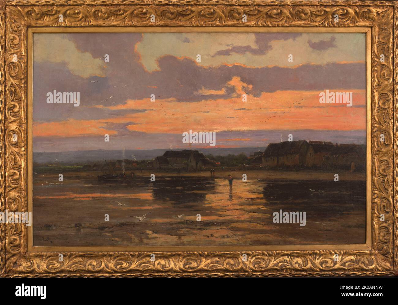 Solitudine, la sera: Morsalines (canale), c1887. Foto Stock