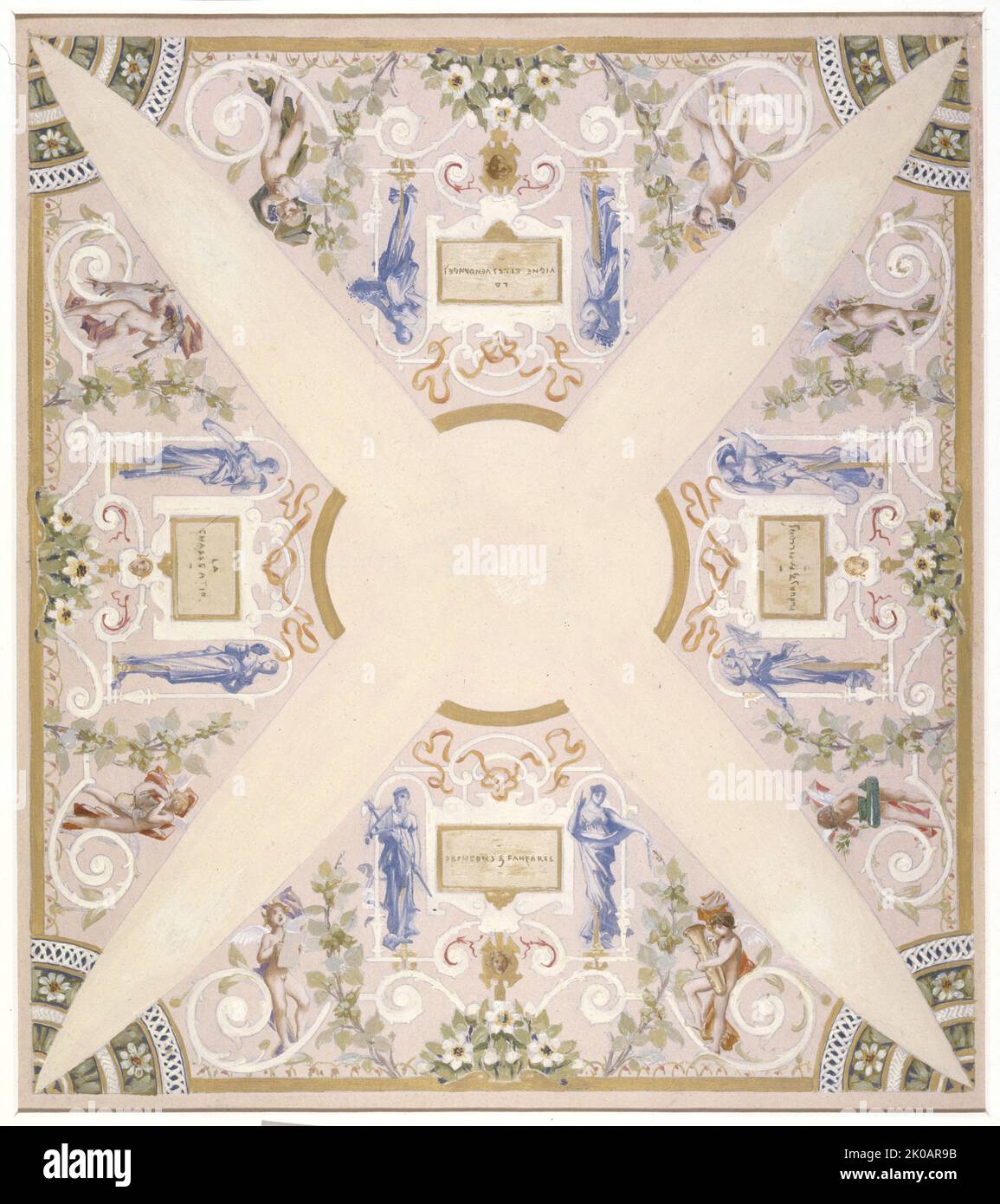 Schizzo per la "scala del festival" all'Hotel de Ville di Parigi: Settembre, tra le 1888 e le 1898. Foto Stock