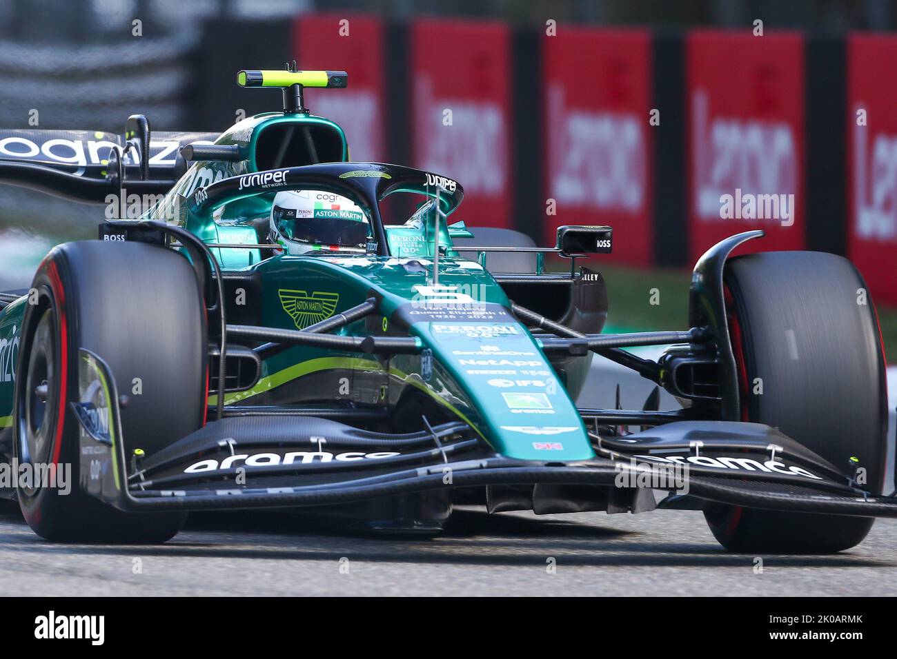 10 settembre 2022: . Sebastian Vettel (GER) Aston Martin AMR22.durante la qualifica di FORMULA 1 PIRELLI GRAN PREMIO D'ITALIA 2022 durante la qualifica di FORMULA 1 PIRELLI GRAN PREMIO D'ITALIA 2022.Alessio De Marco/CSM. Foto Stock