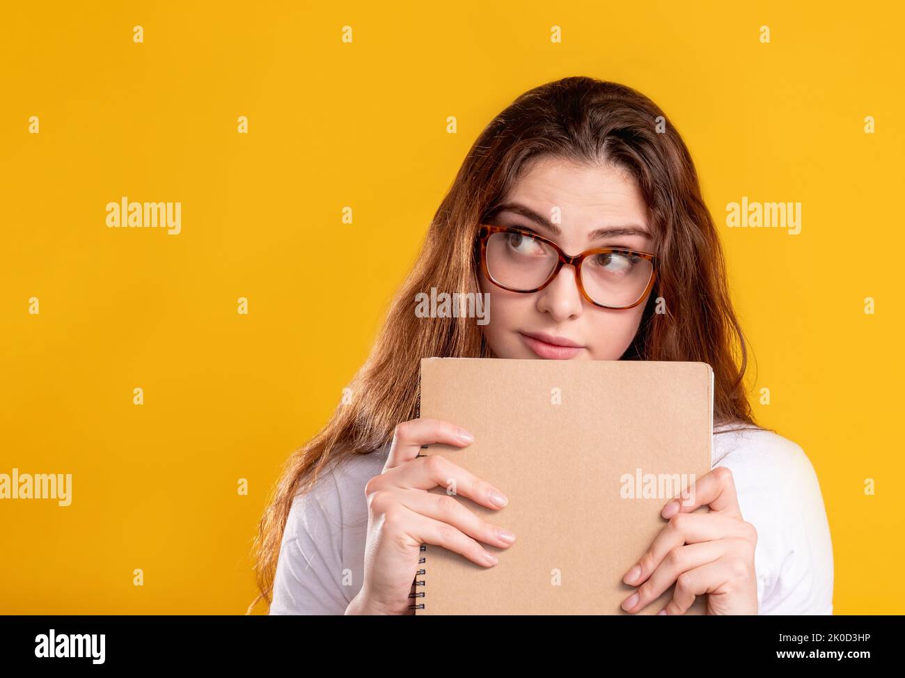 curiosa donna ritratto business formazione intelligente Foto Stock