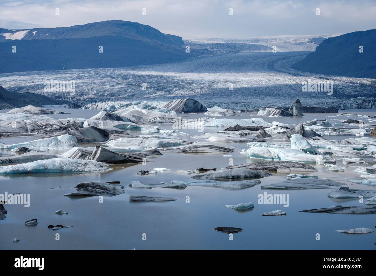 Il ghiacciaio Hoffellsjökull, Islanda Foto Stock