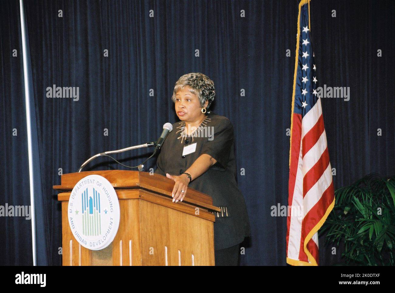 Programma del mese Enterprise Security Awareness. Programma Enterprise Security Awareness Month soggetto, programma del mese di Enterprise Security Awareness sponsorizzato dall'ufficio del Chief Information Officer (CIO) nella caffetteria HUD Headquarters, con presentazioni, tra gli altri, del CIO Gloria Parker. Foto Stock