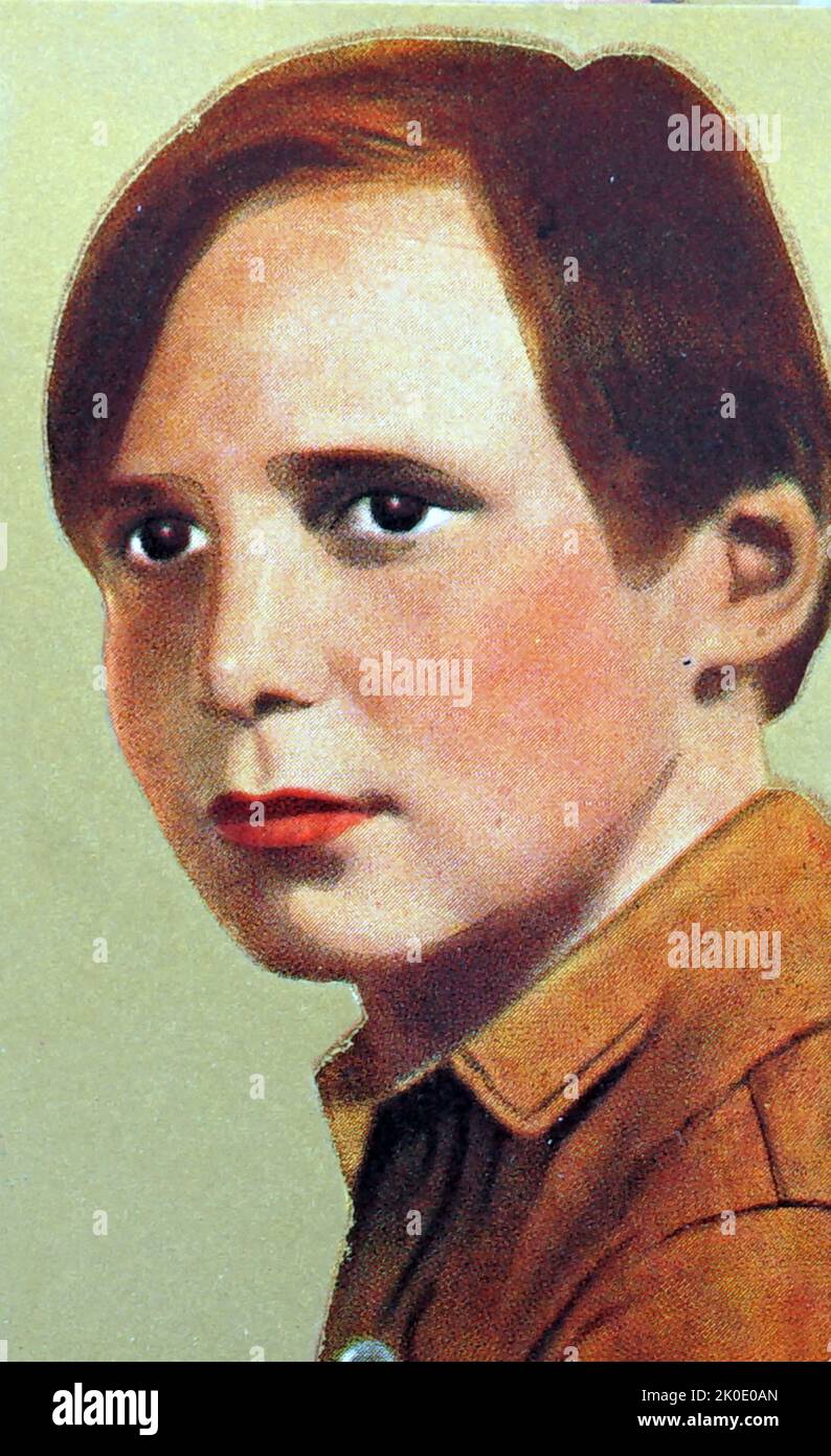 Jackie Coogan (1914 - 1984) attore e comico americano che ha iniziato la sua carriera come attore bambino in film muti. Il classico cinematografico di Charlie Chaplin The Kid (1921) lo ha reso una delle prime star della storia di Hollywood. Foto Stock