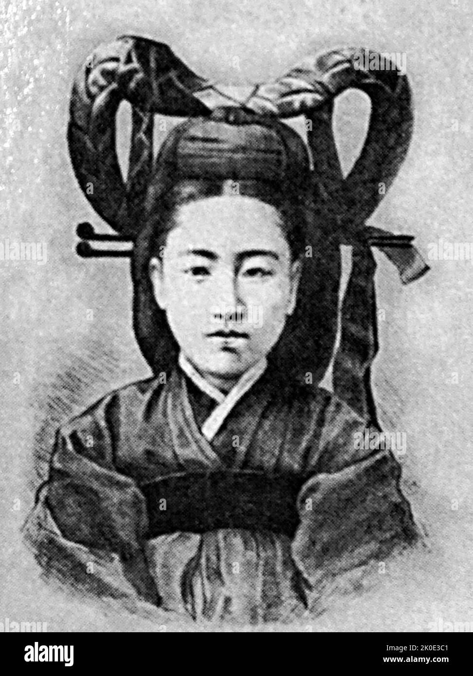 L'imperatrice Sunmyeonghyo (1872 - 1904), del clan Yeoheung min, fu la prima moglie e principessa Consorte del principe ereditario Yi Cheok, che in seguito divenne l'ultimo imperatore dell'Impero coreano. Foto Stock