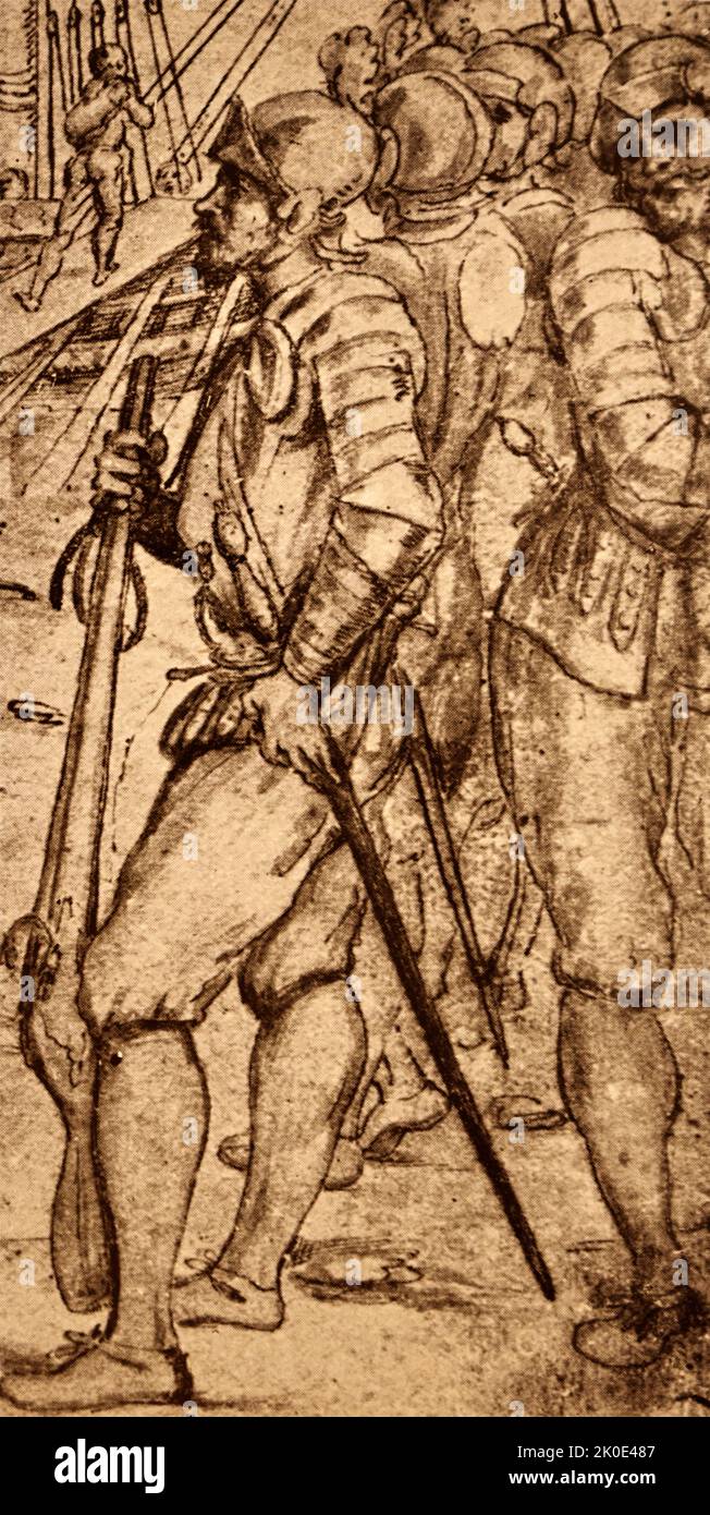 Espulsione dei Mori, dettaglio di un'opera di Vicente Carducho, c1627. Tra il 1609 e il 1614, su ordine reale, quasi tutta la popolazione spagnola, precedentemente musulmana, conosciuta come i Moriscos, fu espulsa dal paese. Vincenzio Carduccio (1576/78-1638) è stato un pittore italiano. Foto Stock