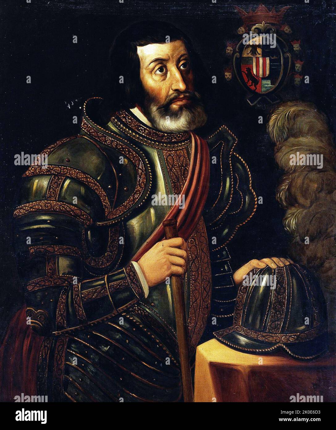 Hernan Cortes, (1485 - 2 dicembre 1547) conquistador spagnolo che ha condotto una spedizione che ha causato la caduta dell'impero azteco e ha portato grandi porzioni di ciò che è ora il Messico continentale sotto il dominio del re di Castiglia all'inizio del 16th ° secolo. Foto Stock