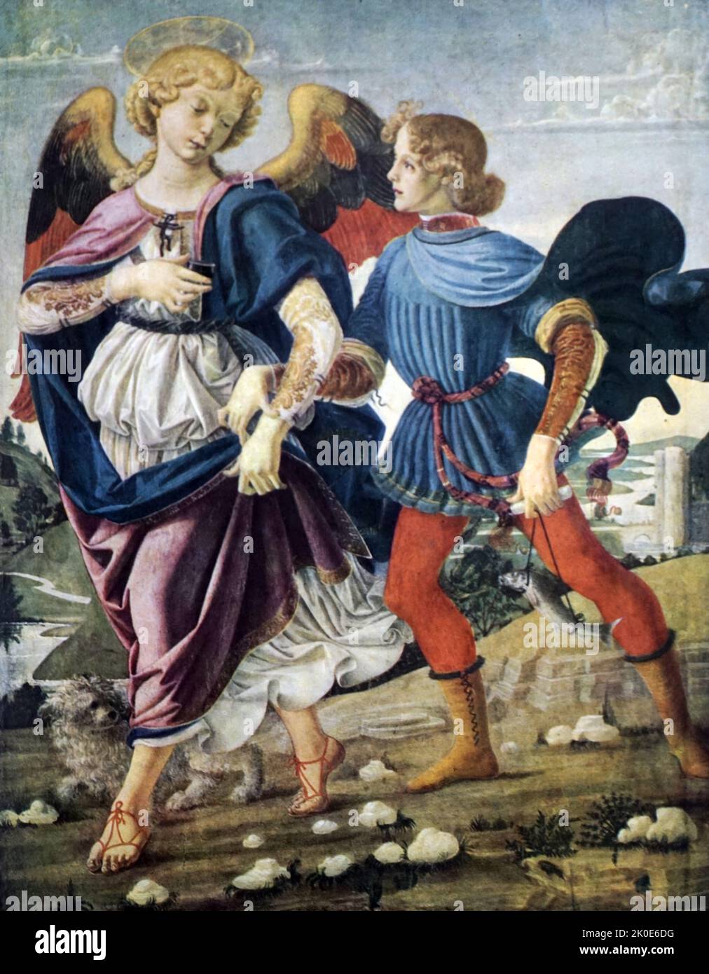 Tobias e l'Angelo 1460's. Laboratorio di Andrea del Verrocchio (1435 - 1488), pittore italiano Foto Stock