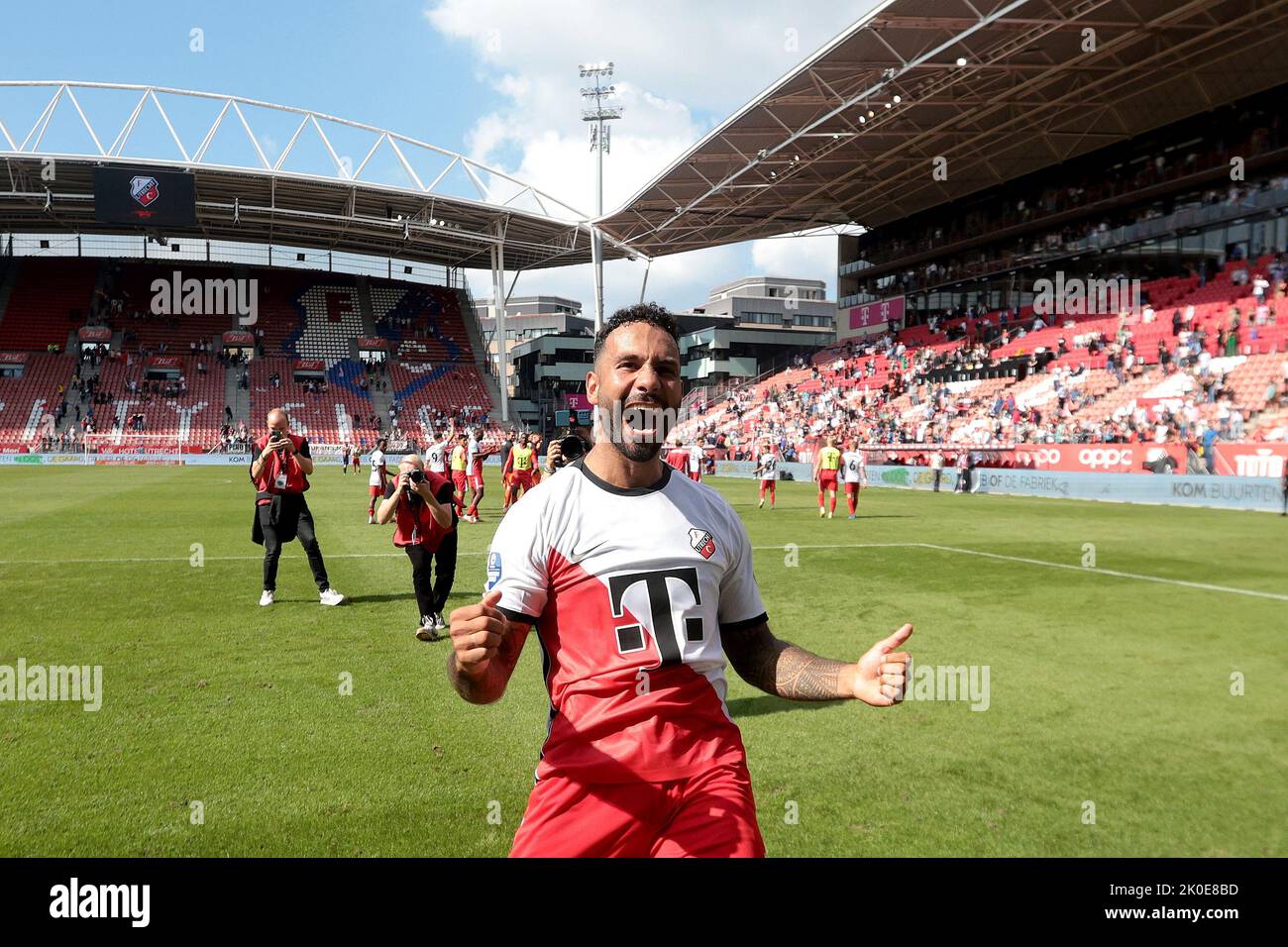 UTRECHT - Sean Klaiber del FC Utrecht dopo la partita olandese di Eredivie tra FC Utrecht e Vitesse allo Stadion Galgenwaard il 11 settembre 2022 a Utrecht, Paesi Bassi. ANP JEROEN PUTMANS Foto Stock