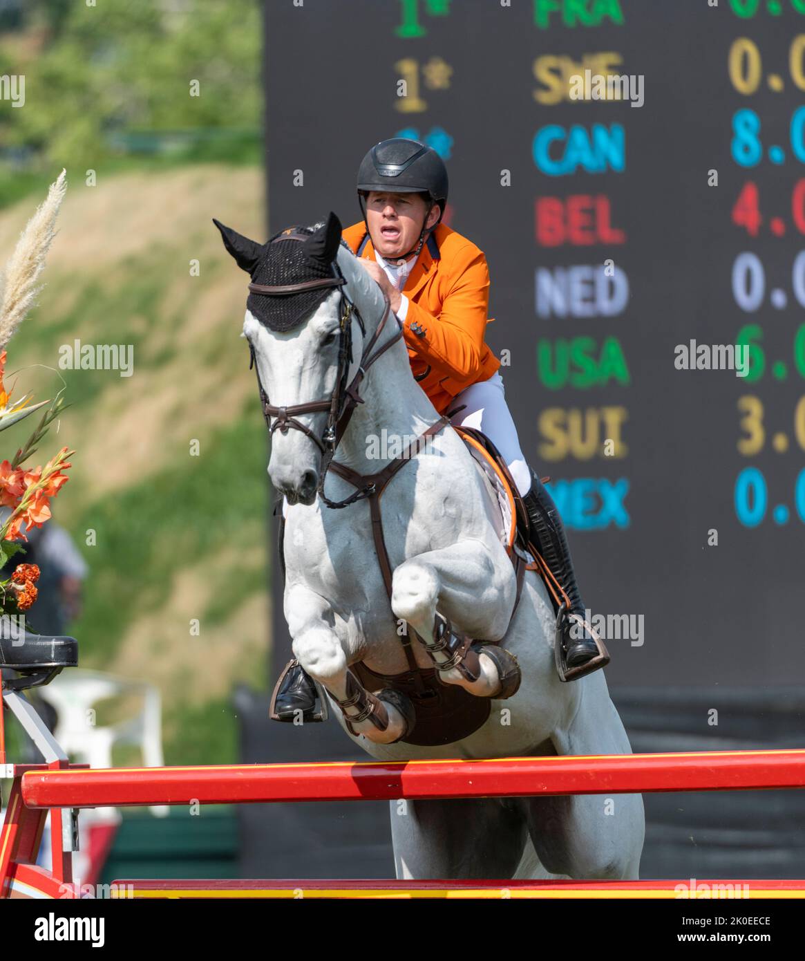 Calgary, Alberta, Canada, 2022-09-10, Johnny Pals (NED) equitazione Charley , CSIO Spruce Meadows Masters, - BMO Nations Cup Foto Stock