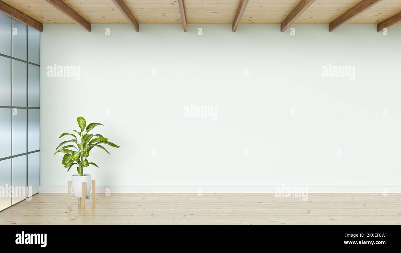 Design da salotto e da parete per testo ed elementi nell'immagine, rendering di illustrazioni 3D Foto Stock