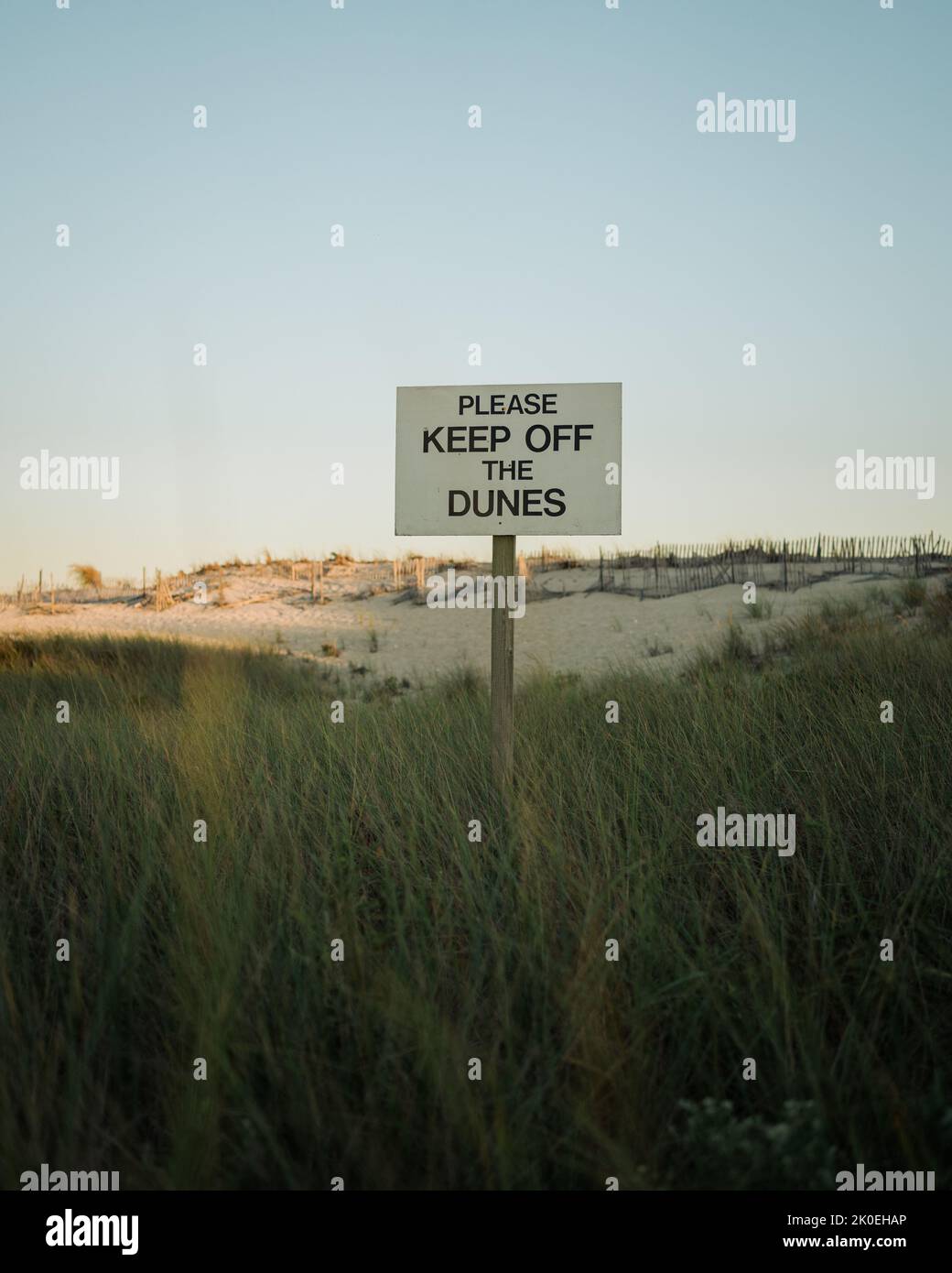 Tenere fuori dal cartello Dunes, Fire Island, New York Foto Stock
