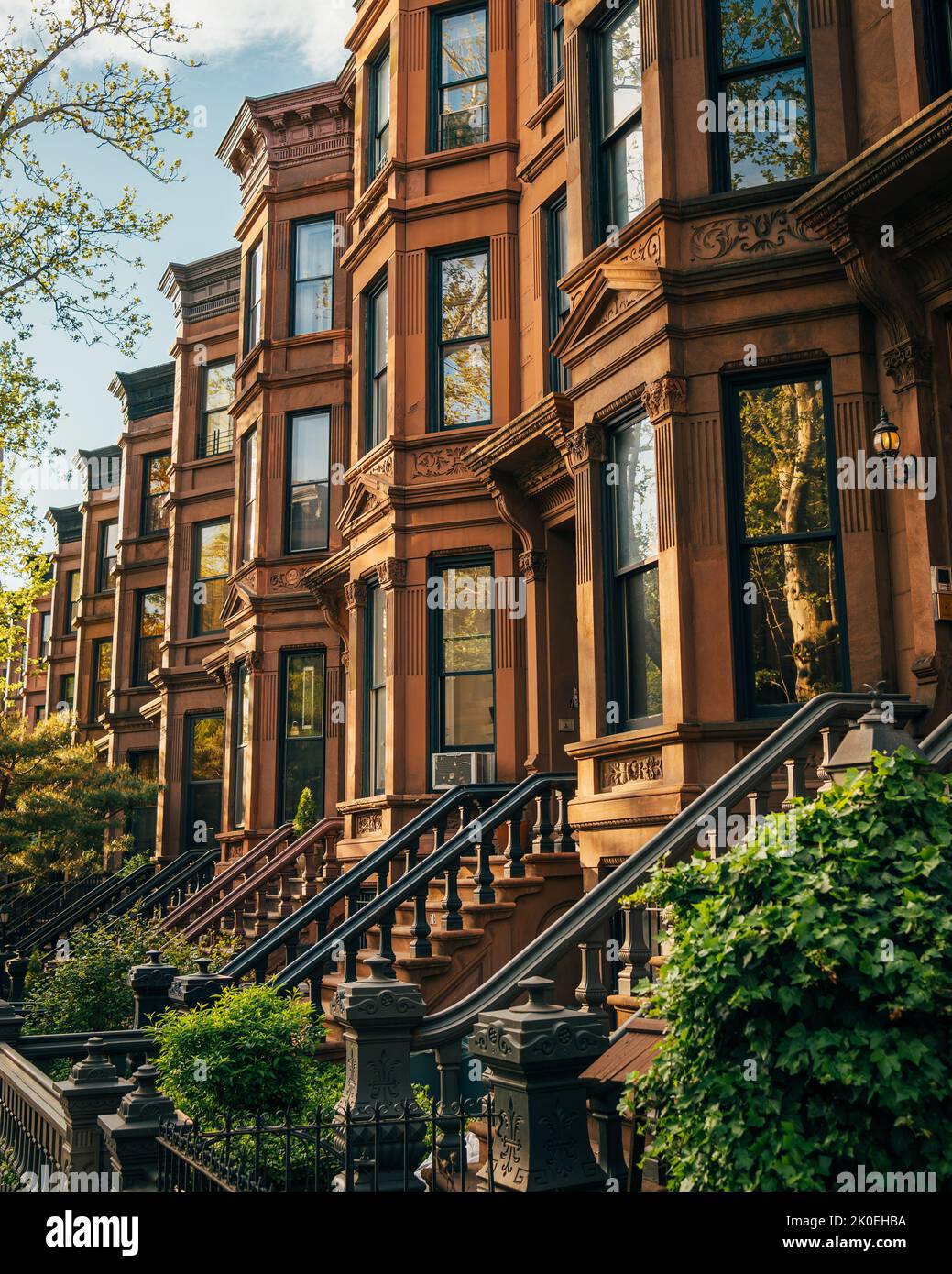Brownstones a Park Slope, Brooklyn, New York Foto Stock