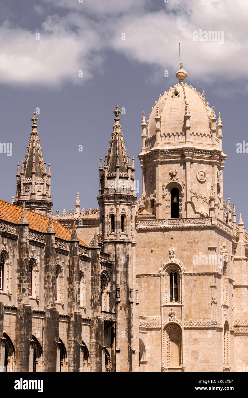 Monastero di Jerónimos, Mosteiro dos Jerónimos a Belém, Lisbona, capitale del Portogallo. Patrimonio dell'umanità dell'UNESCO. Foto Stock