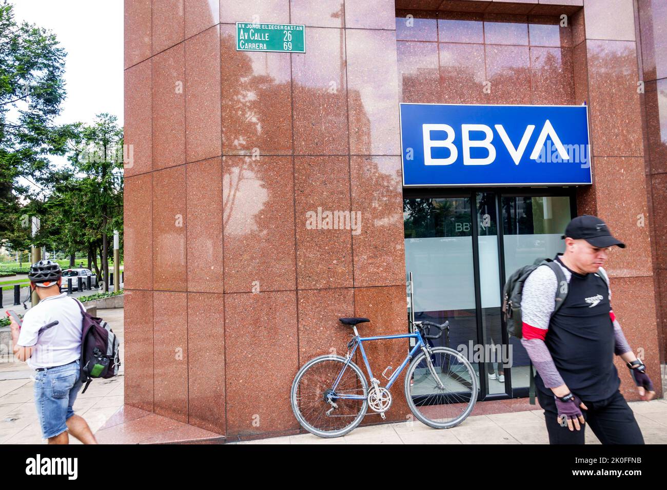 Bogota Colombia,Avenida El Dorado Calle 26,BBVA Banco Bilbao Vizcaya Argentaria S.A. Società spagnola multinazionale di servizi finanziari banca esterna ext Foto Stock