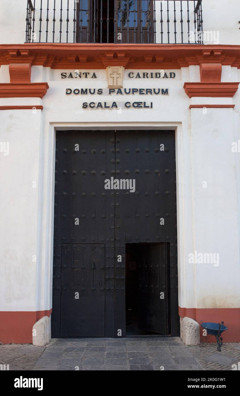 Facciata dell'Hospital de la Caridad di Siviglia. Quartiere Arenal, Spagna Foto Stock