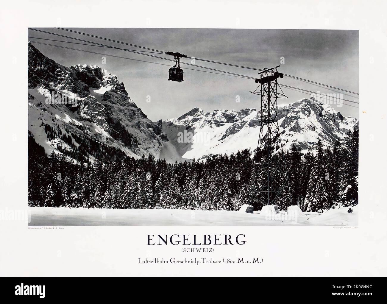 Jean Gaberell-Thalwil (1887-1949) (foto) ENGELBERG Schweiz, Suisse, Svizzera - Poster di viaggio Foto Stock