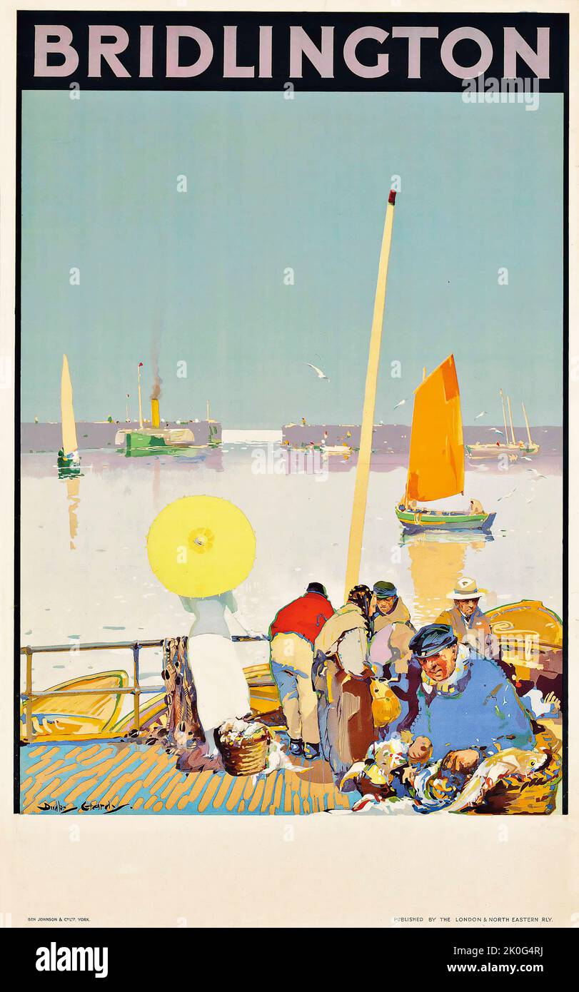 Dudley Hardy (1866-1922) POSTER di viaggio DI BRIDLINGTON 1922 Foto Stock