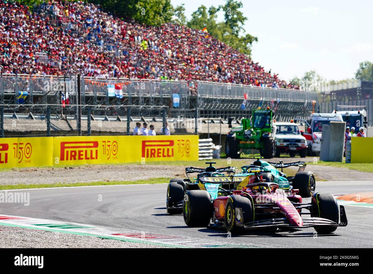 Autodromo Nazionale Monza, Monza, Italia, 11 settembre 2022, Carlos Sainz guida la (55) Scuderia Ferrari F1-75 durante 2022 Formula 1 Pirelli Gran Premio d'Italia - Gran Premio d'Italia - gara - Campionato di Formula 1 Foto Stock