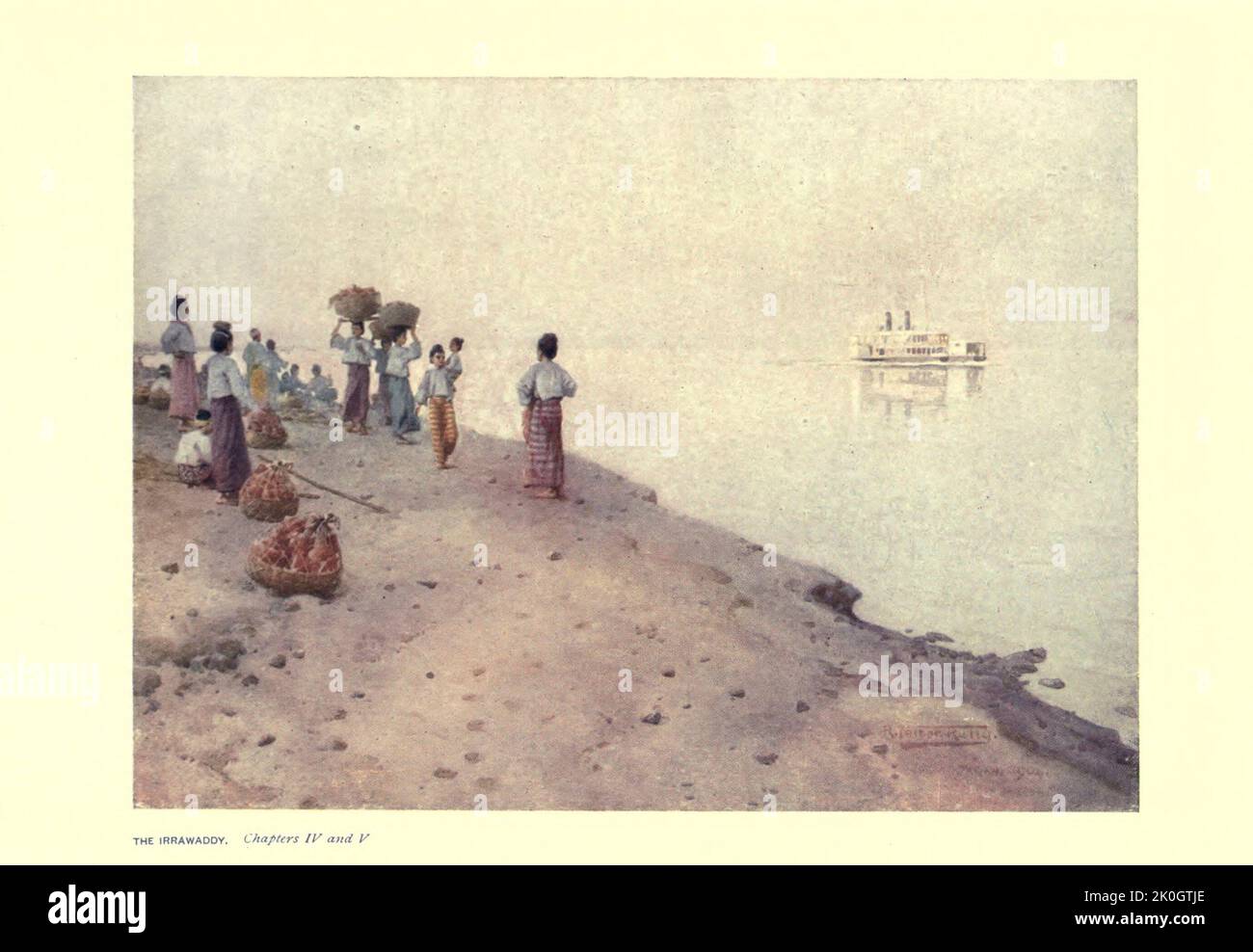 THE IRRAWADDY from the book ' Burma ' by Kelly, R. Talbot (Robert Talbot), 1861-1934 Data di pubblicazione 1908 Editore Londra : Adam and Charles Black Foto Stock