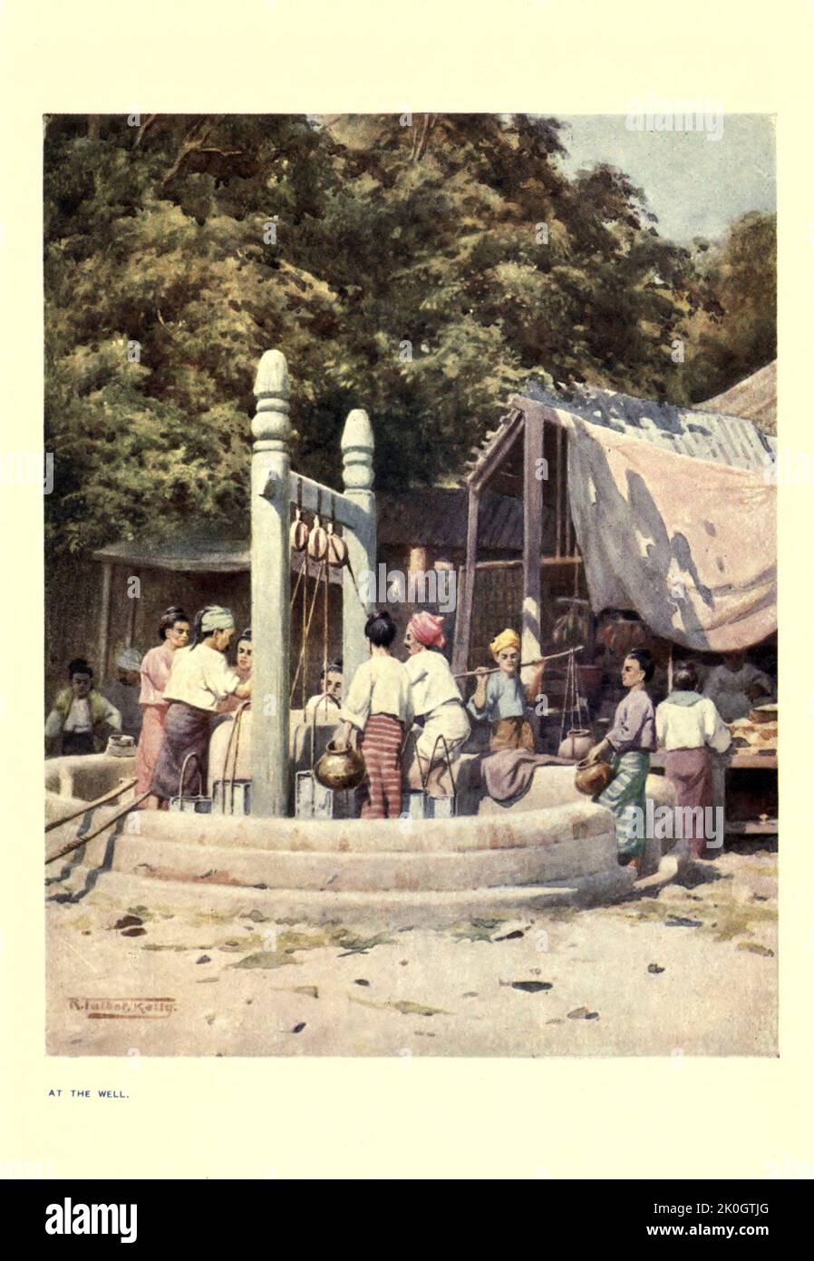 AL POZZO dal libro ' Burma ' di Kelly, R. Talbot (Robert Talbot), 1861-1934 Data di pubblicazione 1908 Editore Londra : Adam e Charles Black Foto Stock