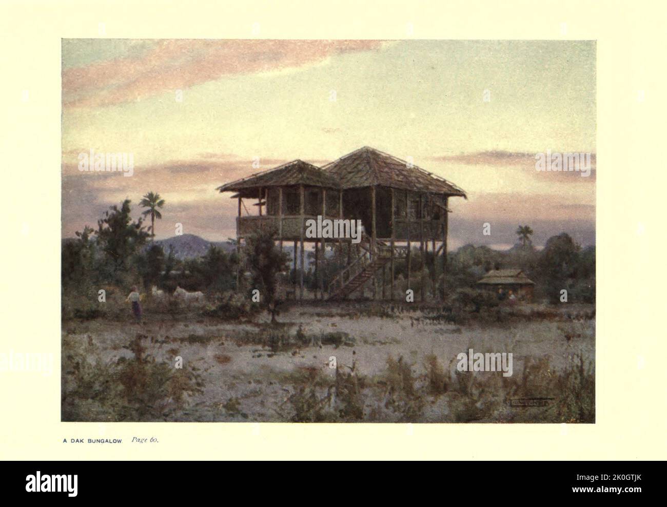 Un BUNGALOW DAK dal libro ' Burma ' di Kelly, R. Talbot (Robert Talbot), 1861-1934 Data di pubblicazione 1908 Editore Londra : Adam e Charles Black Foto Stock