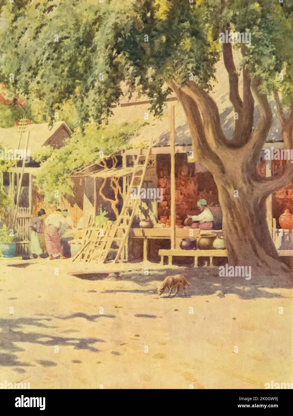 In Nyaung-u dal libro ' Burma ' dipinto e descritto da Kelly, R. Talbot (Robert Talbot), 1861-1934 Data di pubblicazione 1905 Editore Londra : Adam e Charles Black Foto Stock