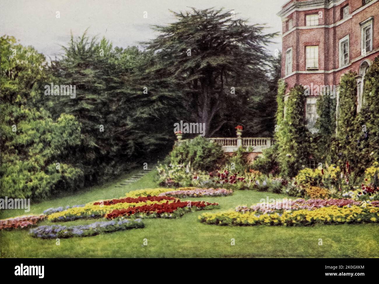 A Sheltered Garden from the Charming Garden di Dion Clayton Calthrop (1878–1937) autore inglese, illustratore pubblicato nel 1910 Foto Stock