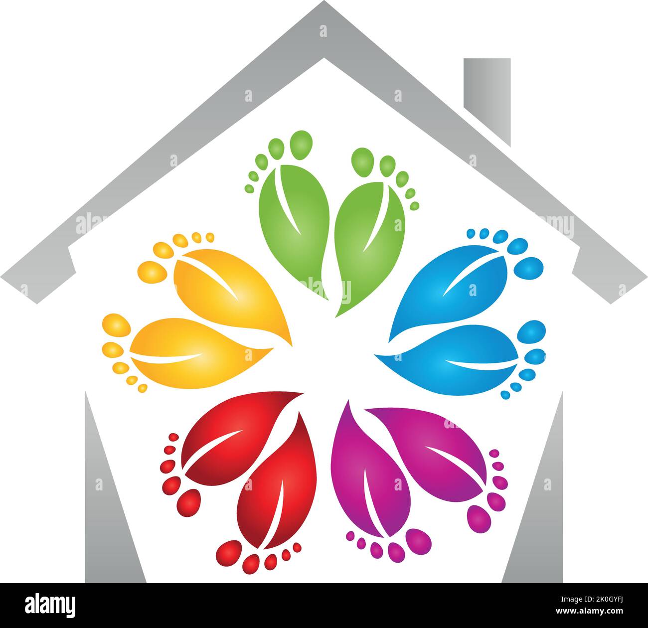 Piedi, cura dei piedi, massaggio ai piedi, logo Illustrazione Vettoriale