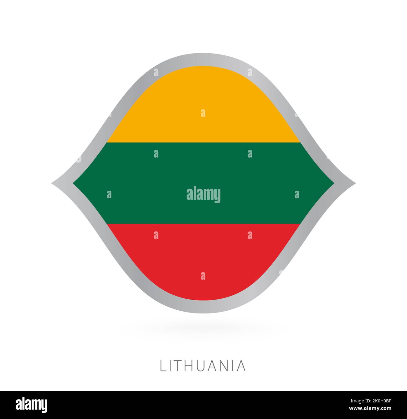 Bandiera della nazionale lituana in stile per le competizioni internazionali di basket. Segno vettoriale. Illustrazione Vettoriale