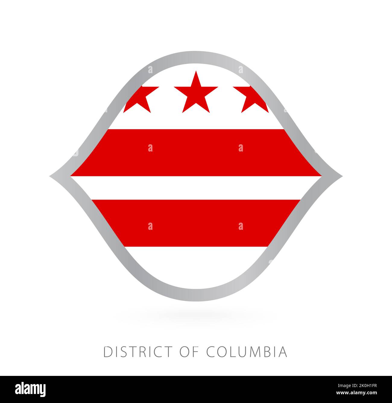 Bandiera della nazionale del District of Columbia in grande stile per le competizioni internazionali di basket. Segno vettoriale. Illustrazione Vettoriale