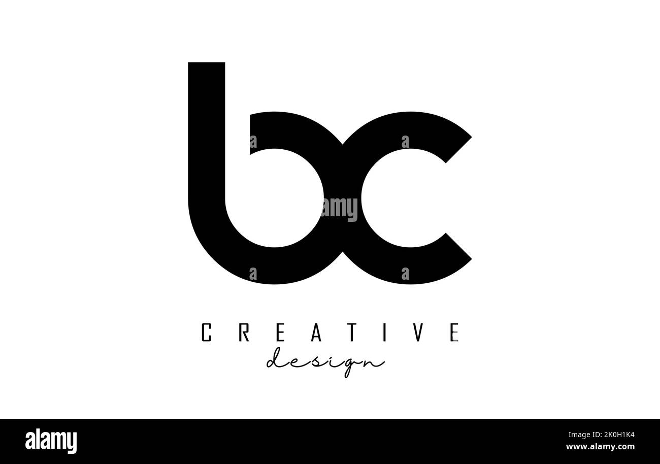 Piccolo logo BC b c con un design minimalista. Lettere dal design elegante, semplice e a due lettere. Illustrazione vettoriale creativa con lettere. Illustrazione Vettoriale