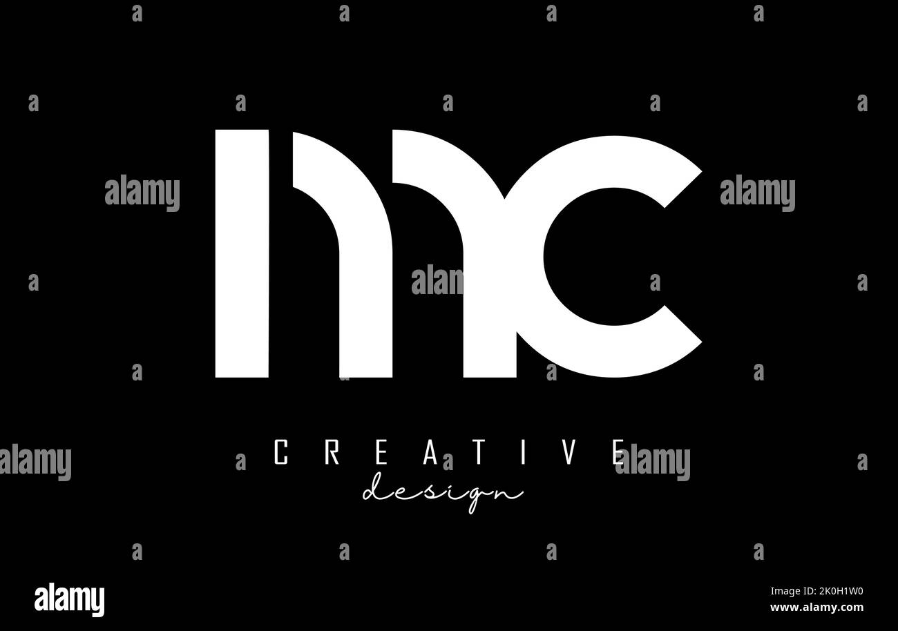 Piccolo logo MC m c con un design minimalista. Lettere dal design elegante, semplice e a due lettere. Illustrazione vettoriale creativa con lettere. Illustrazione Vettoriale