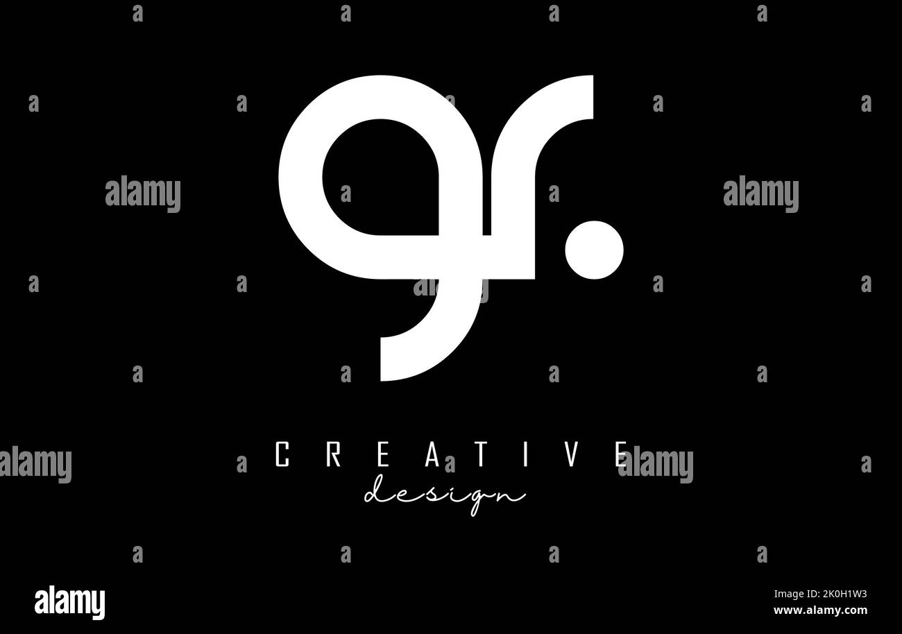 Piccolo logo Gr g r con un design minimalista. Lettere dal design elegante, semplice e a due lettere. Illustrazione vettoriale creativa con lettere. Illustrazione Vettoriale