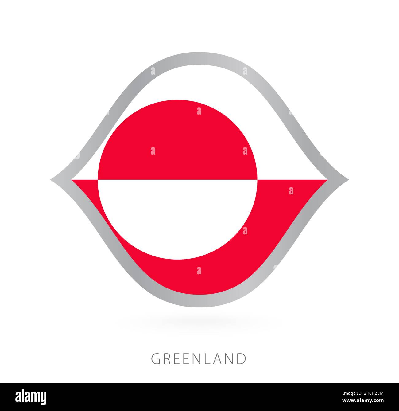 Bandiera nazionale della Groenlandia in grande stile per le competizioni internazionali di basket. Segno vettoriale. Illustrazione Vettoriale