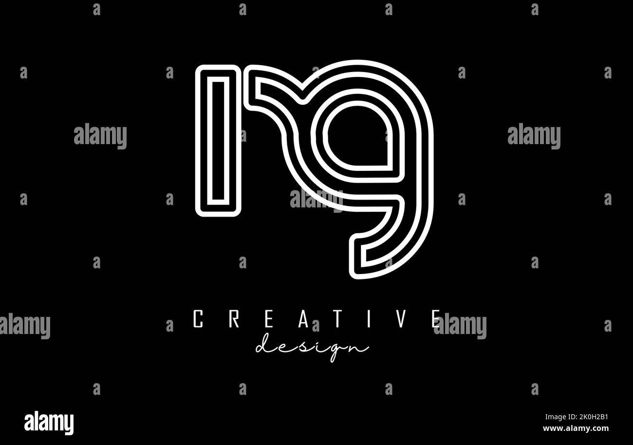 Lettere di contorno NG n g logo con un design minimalista. Lettere dal design elegante, semplice e a due lettere. Illustrazione vettoriale creativa con lettere. Illustrazione Vettoriale