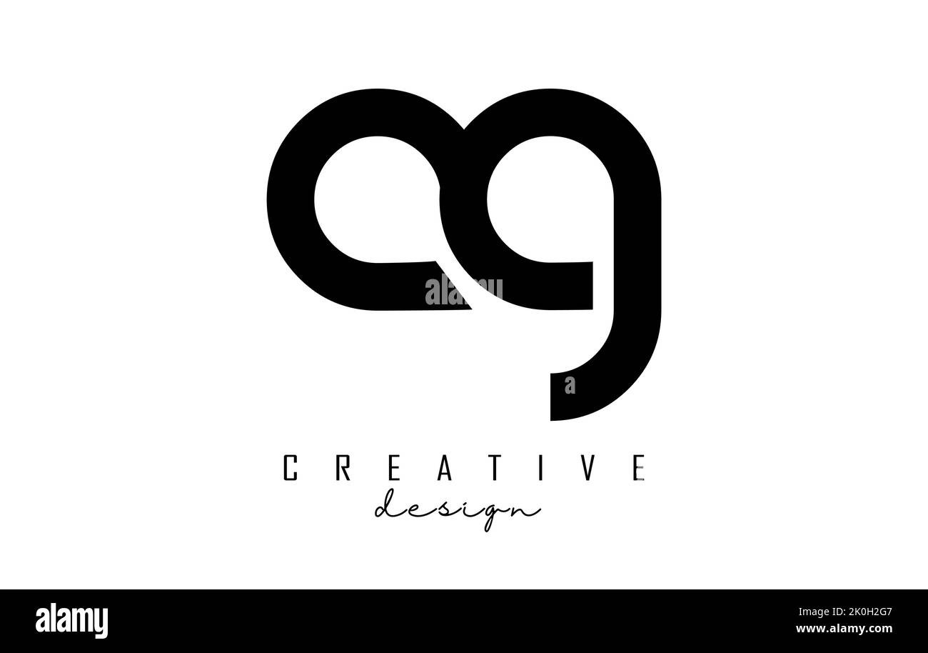 Piccolo logo ag a g dal design minimalista. Lettere dal design elegante, semplice e a due lettere. Illustrazione vettoriale creativa con lettere. Illustrazione Vettoriale