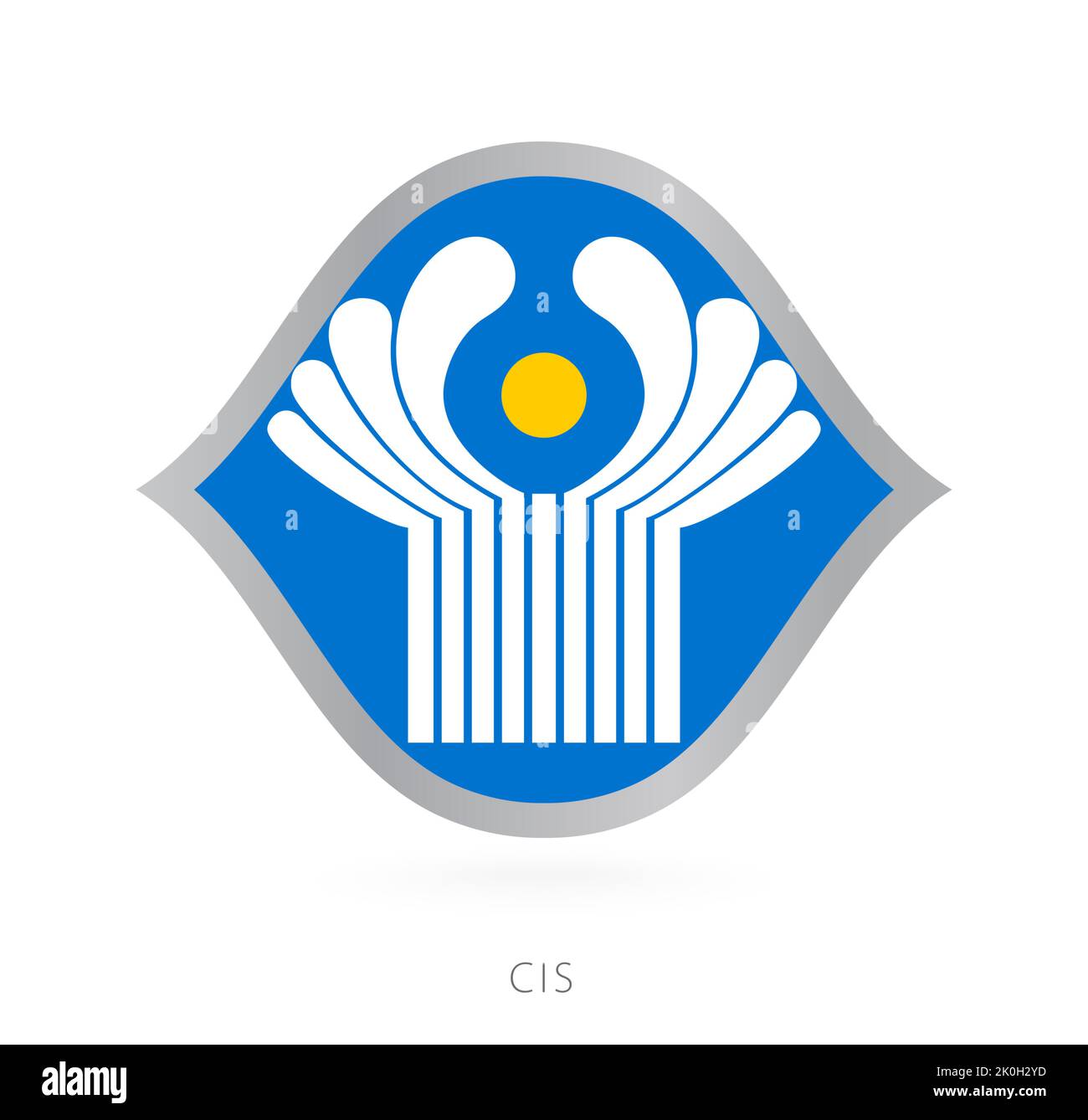 Bandiera nazionale DELLA CIS in stile per le competizioni internazionali di basket. Segno vettoriale. Illustrazione Vettoriale